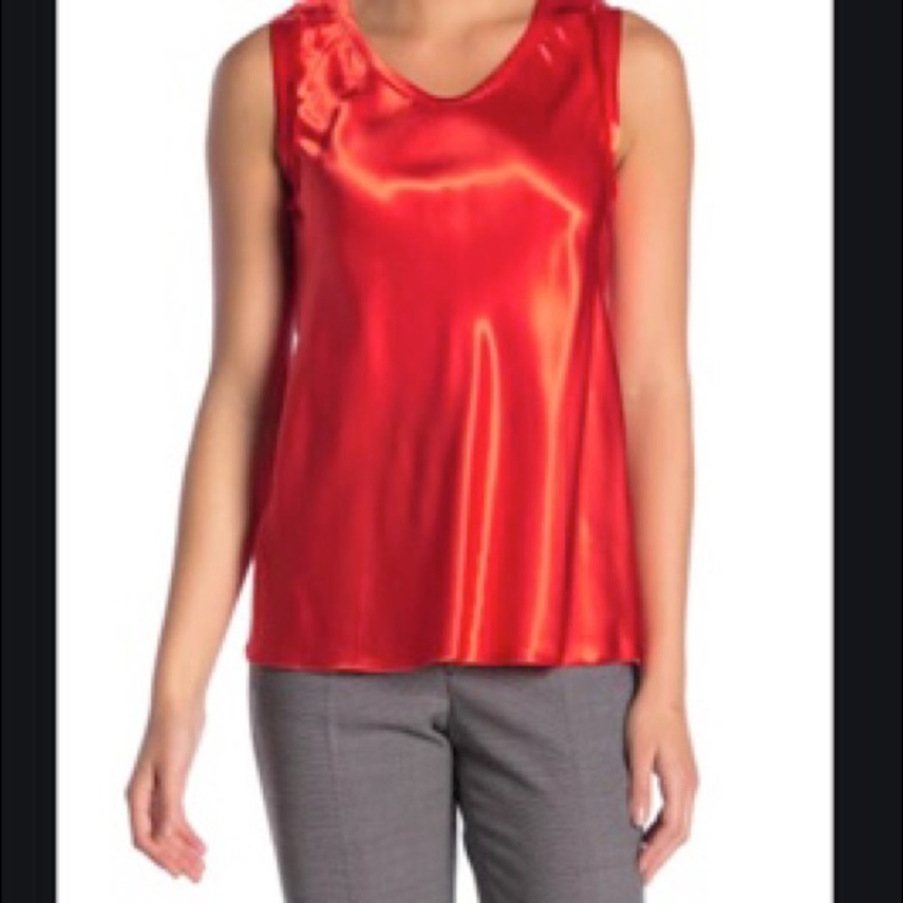 Helmut Lang Raw Detail Woven Top in Volcano color